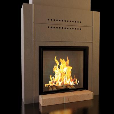 3D-model of fireplace in high-tech art 70