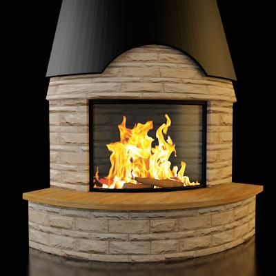 Qualitative 3D-model of fireplace in art nouveau 72