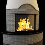 Qualitative 3D-model of corner fireplace in art nouveau 75