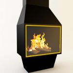 3D-model of fireplace in high-tech art 76