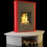 3D-model of corner fireplace in high-tech art 77