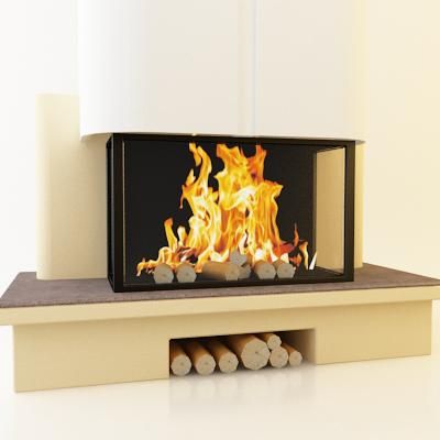 Qualitative 3D-model of fireplace in art nouveau 82