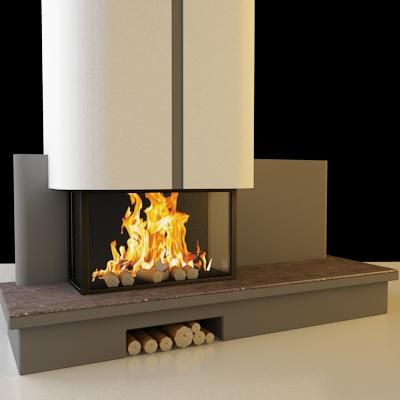 Qualitative 3D-model of fireplace in art nouveau  84