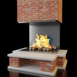 3D-model of fireplace in high-tech art 92