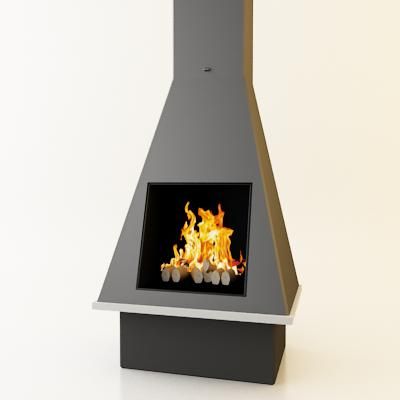 3D-model of fireplace in high-tech art 93