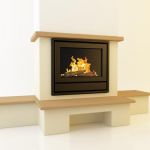 3D-model of fireplace in art nouveau 95