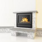 3D-model of fireplace in art nouveau 96