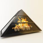 Qualitative 3D-model of fireplace in high-tech art  Eclipson 150/85/70