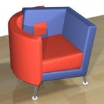 3D - model blue-red armchair 3DS Focus