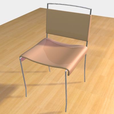 Elegant French modernist chair 3D object Ligne Roset Graphic