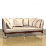 3D - model white sofa with pillows modern CAD symbol Driade NEOZ Deep three-seater sofa