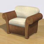 3D - model wicker armchair in the Art Nouveau style CAD symbol Smania Peoniadue