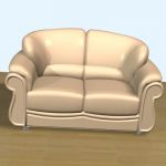 3D - model Sofa Art Nouveau style CAD symbol RoSSi2
