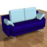 3D - model minimalist blue sofa 3DS SOFA02