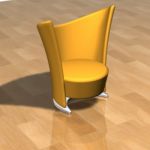 3D - model round yellow sofa 3DS SOFA04