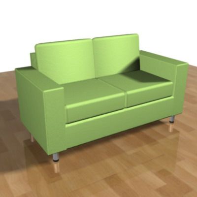 3D - model green sofa in the style of minimalism CAD symbol SOFA05