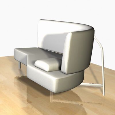 3D - model plump white sofa in the style of hi-tech CAD symbol Edro Shark