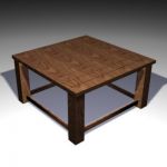 3D - model square wooden table TABLE 01