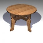 3D - model round wooden table modern  TABLE 02