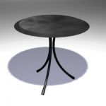 3D - model round black table modern  TABLE 07