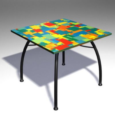 3D - model checkered square table CAD symbol TABLE 15
