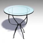 3D - model round table with a transparent tabletop  TABLE 17