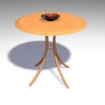 3D - model modern wooden round table CAD symbol TABLE 19