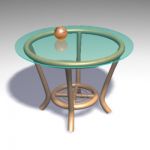 3D - model round table with glass tabletop TABLE 20