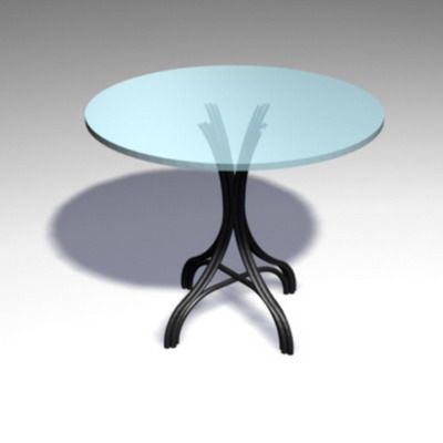 3D - model minimalist round table with glass tabletop CAD symbol TABLE 22