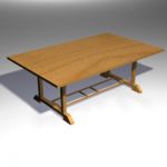3D - model wooden rectangular table Nouveau TABLE 25