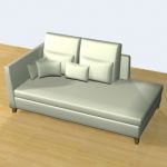 3D - model minimalist white sofa with pillows 3D object Flexform Victor Large 4