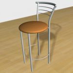 Round bar stool 3D model barstool Marko