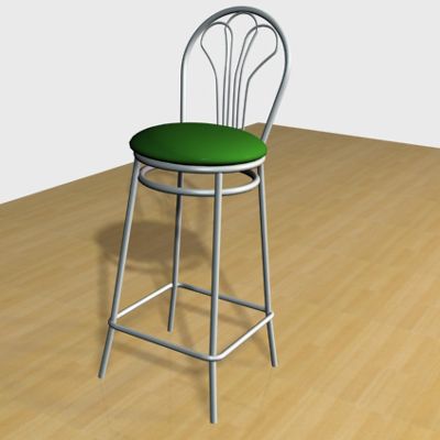 High bar stool CAD 3D - model symbol barstool Venus