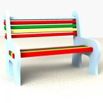Colorful bench for the garden plot 3DS bench 02