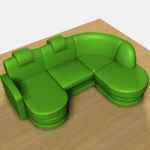 3DS of green modern sofa Collage 1