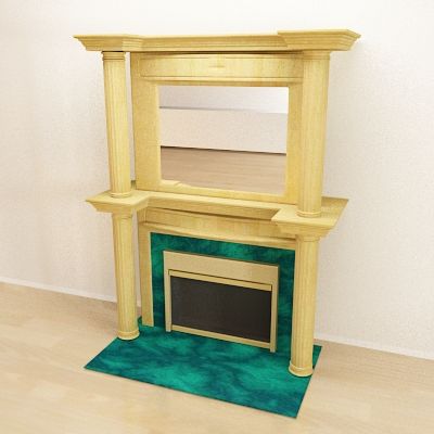 3D-model of classic fireplace _001