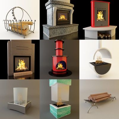 3D - model Fireplaces 3 (70 objects)