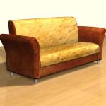 3D - model brown sofa in the Art Nouveau style 3DS sofa15
