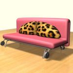 3D - model modern pink sofa 3DS sofa21