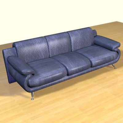 3D - model blue sofa Minimalism 3DS sofa36