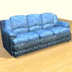 3D - model blue sofa in the Art Nouveau style 3DS sofa45