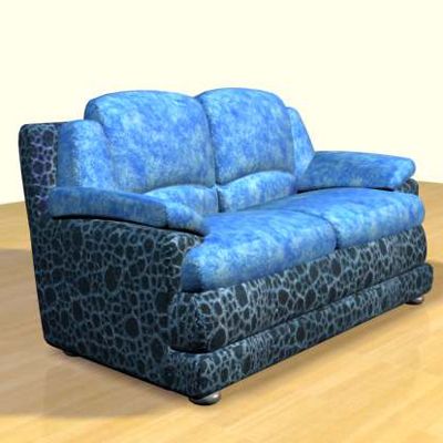 3D - model blue sofa in the Art Nouveau style 3D object sofa46