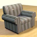 3D - model striped sofa in the Art Nouveau style CAD symbol sofa57