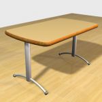 3D - model Modern rectangular desk CAD symbol table 1300x750